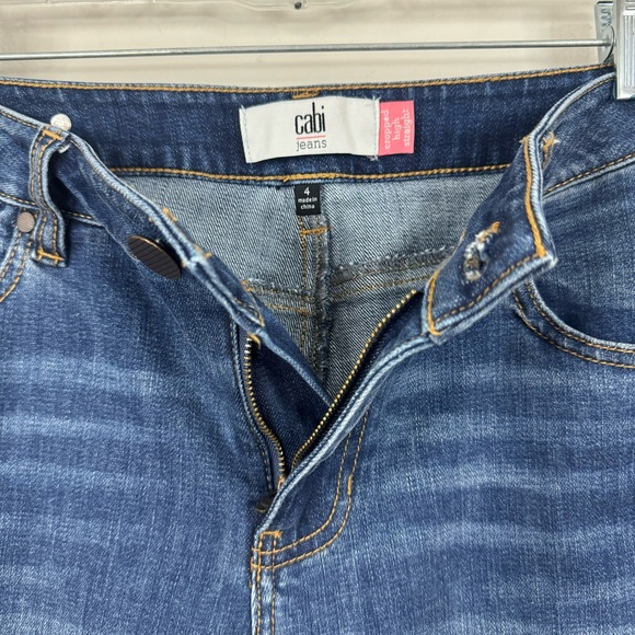 CAbi Jeans Cropped High Rise Straight Size 4 #5495 Raw Hem Distressed Boho - Picture 10 of 11